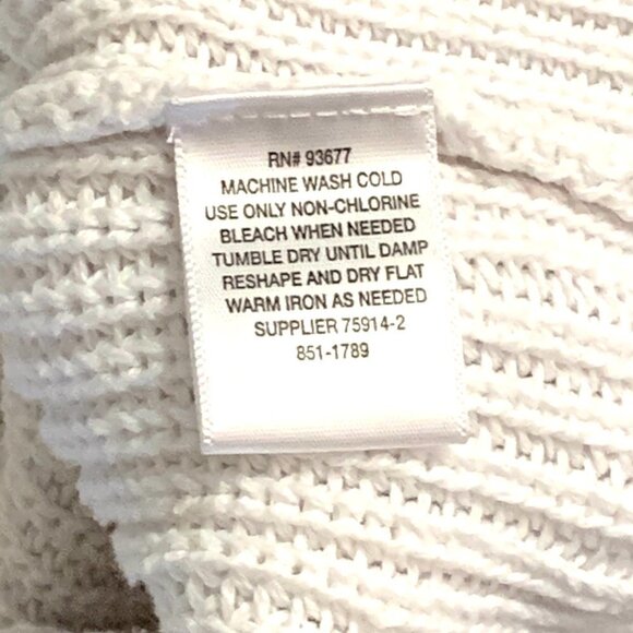 Liz Claiborne Womens White Knit Pullover Sweater Sz M #65C - Picture 7 of 7